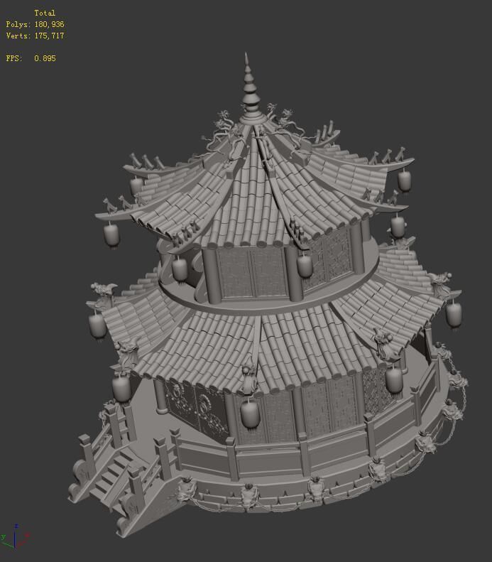 Gang center - building 01 3D model_1