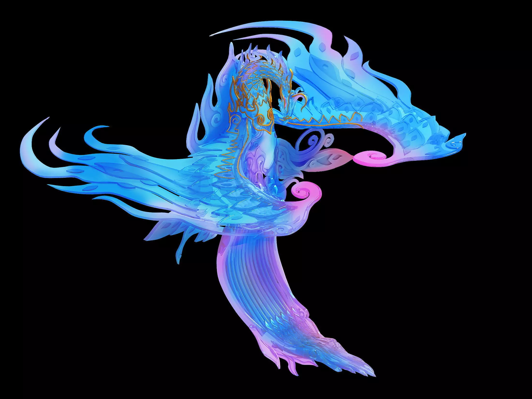 model - Bi La City - Royal Palace statue Phoenix 3D model_0