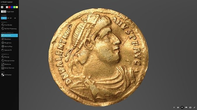 Roman Coin Low-poly 3D model