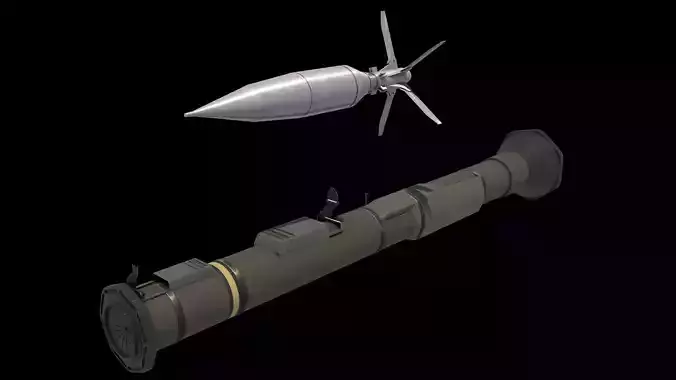 AT-4 Rocket Launcher with Rocket Low-poly 3D model