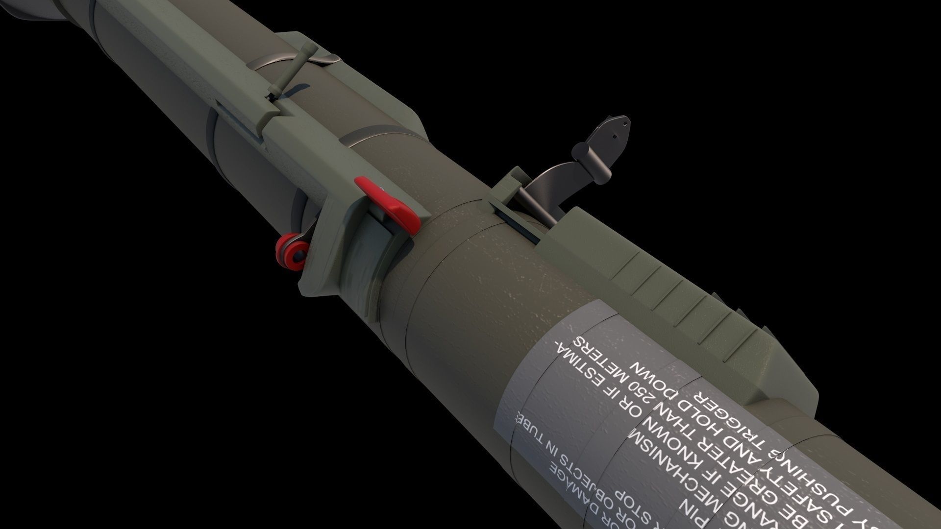 AT-4 Rocket Launcher with Rocket Low-poly 3D model_5