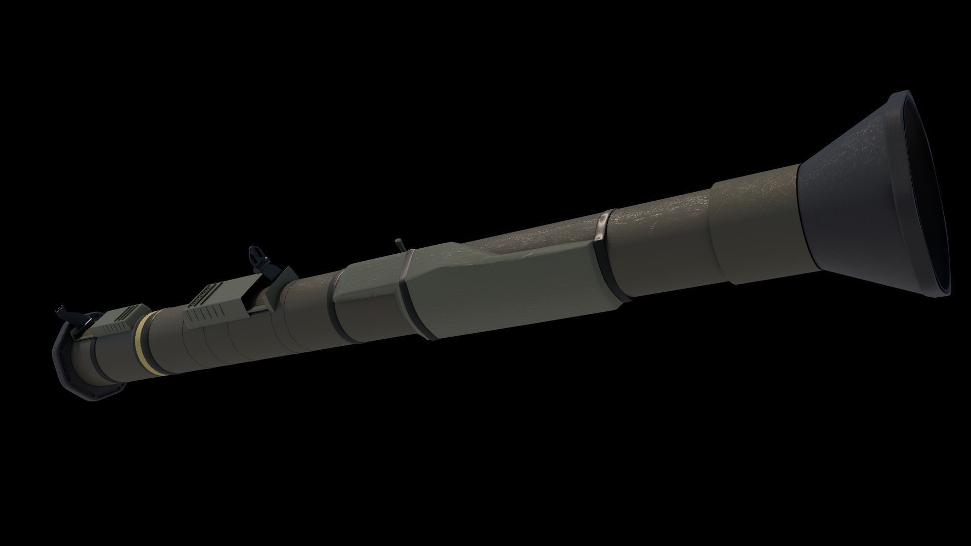 AT-4 Rocket Launcher with Rocket Low-poly 3D model_2