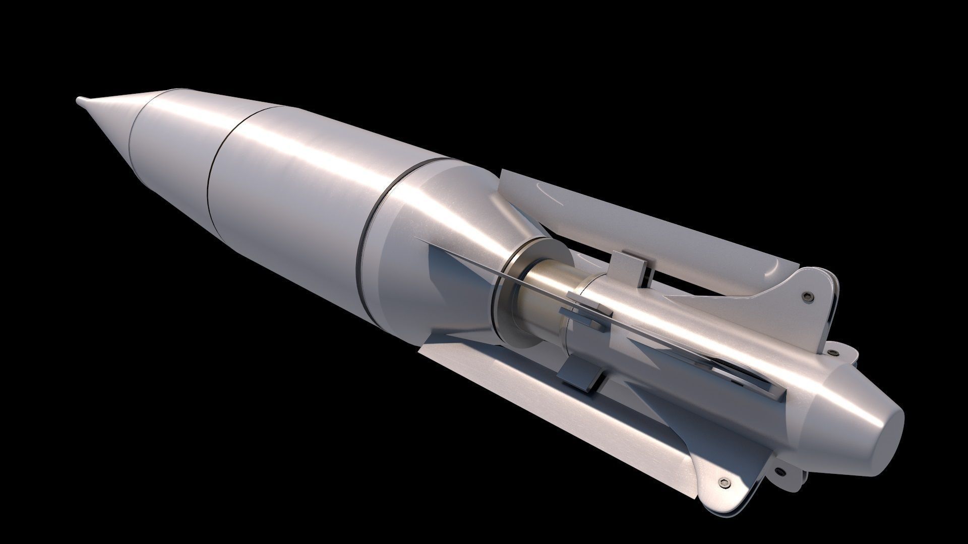 AT-4 Rocket Launcher with Rocket Low-poly 3D model_8