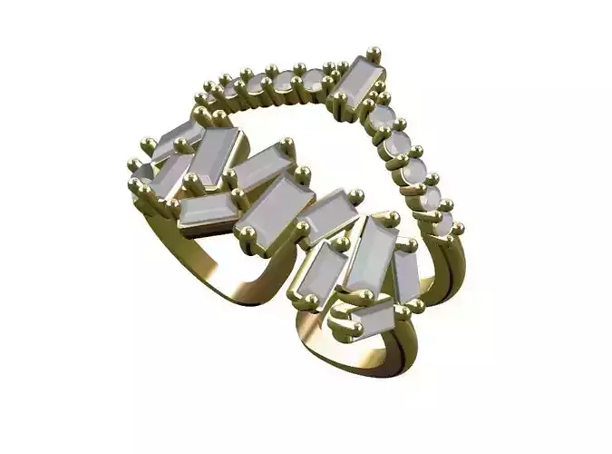 Jewelry Baguette cut 2way Ring 
