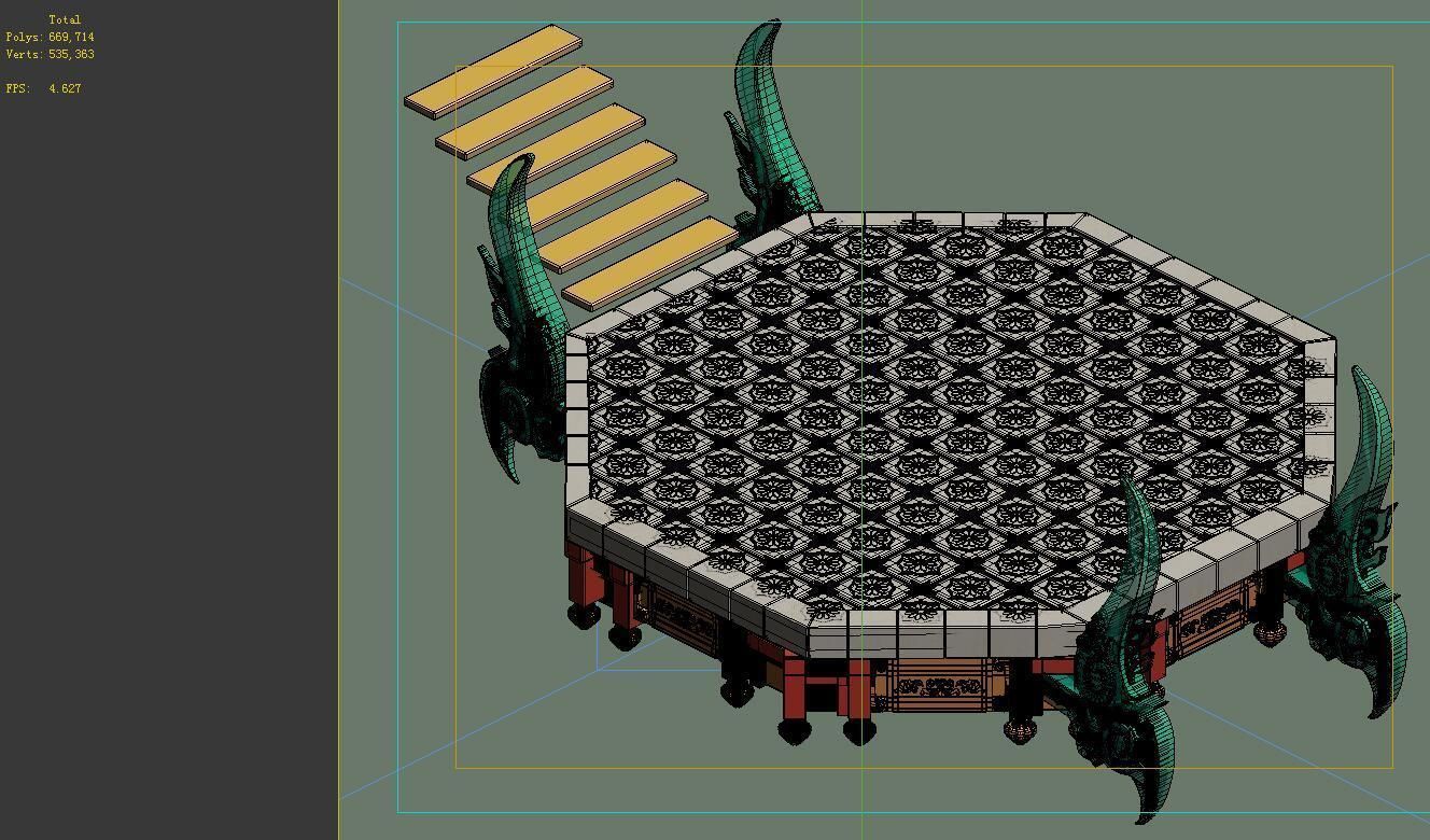 Game model - Bi La City - the palace steps 3D model_3