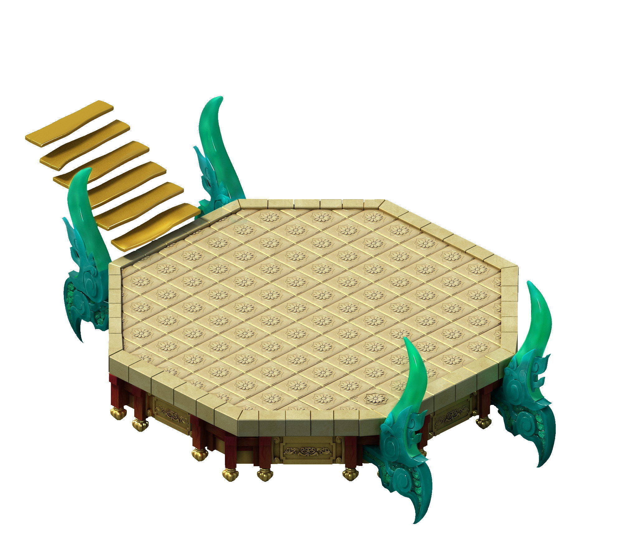 Game model - Bi La City - the palace steps 3D model_1