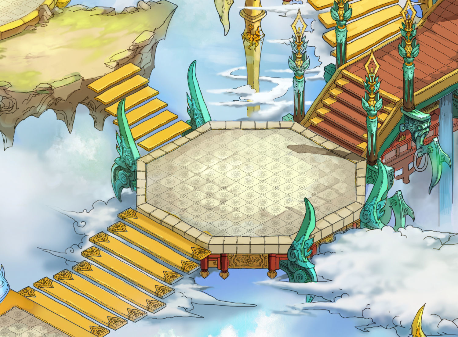 Game model - Bi La City - the palace steps 3D model_4