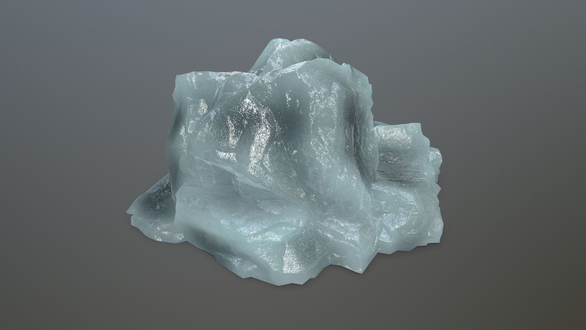 ice set rock in shape of cube Low-poly 3D model_3