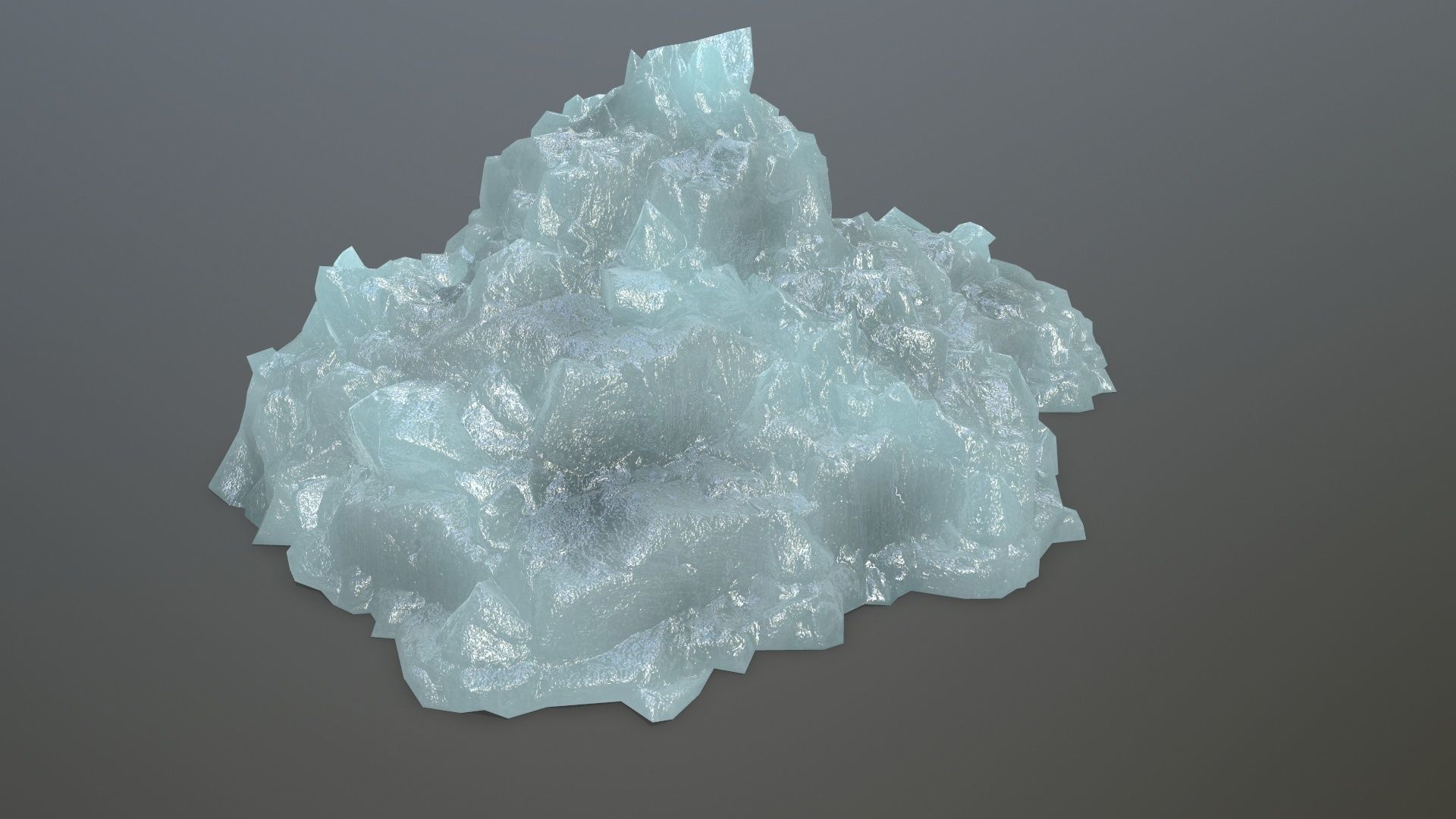 ice set rock in shape of cube Low-poly 3D model_27