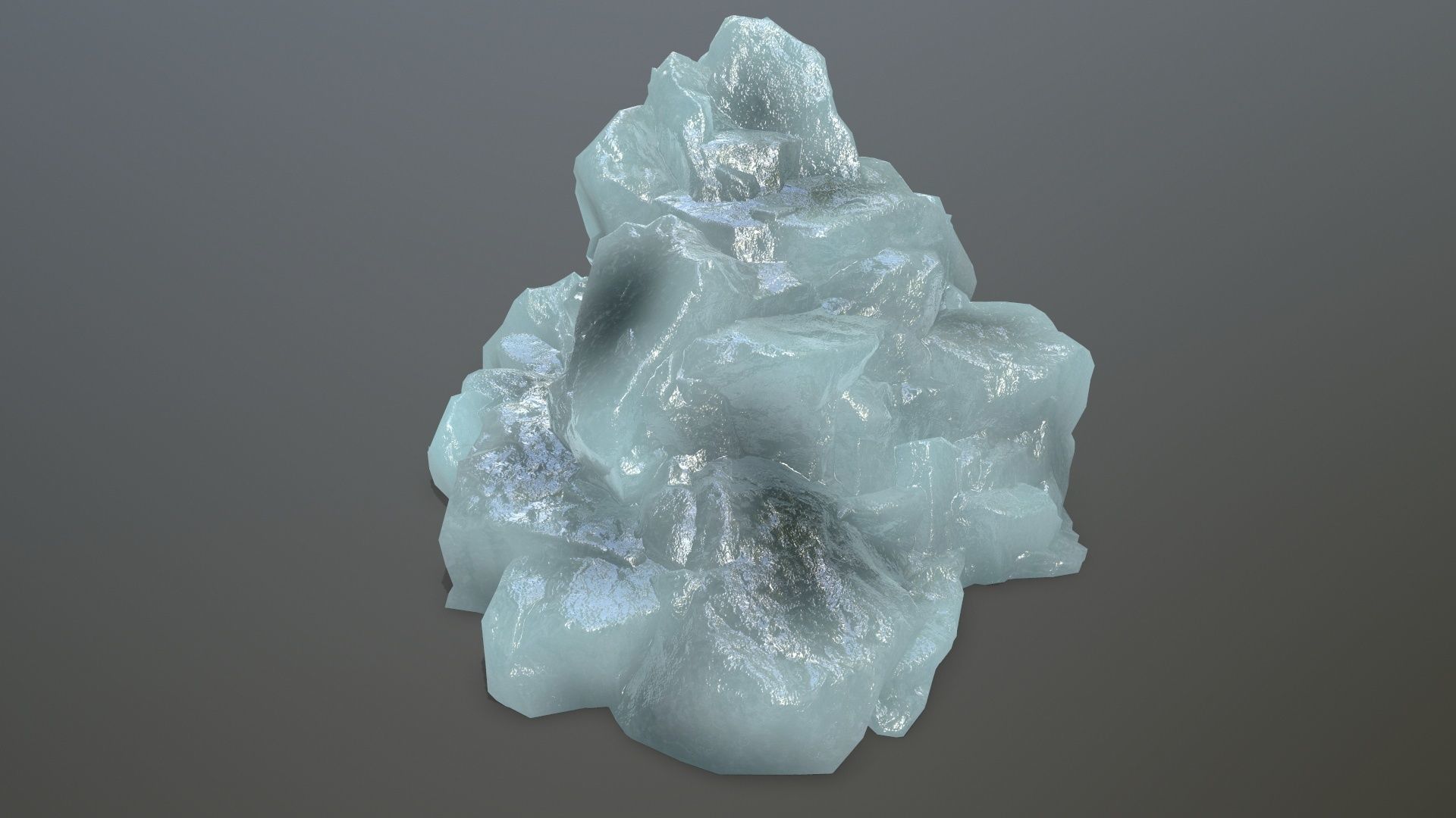 ice set rock in shape of cube Low-poly 3D model_15