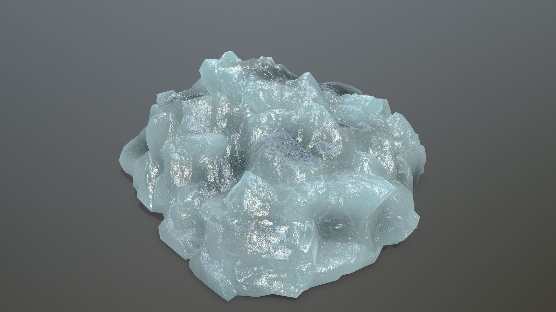 ice set rock in shape of cube Low-poly 3D model_17