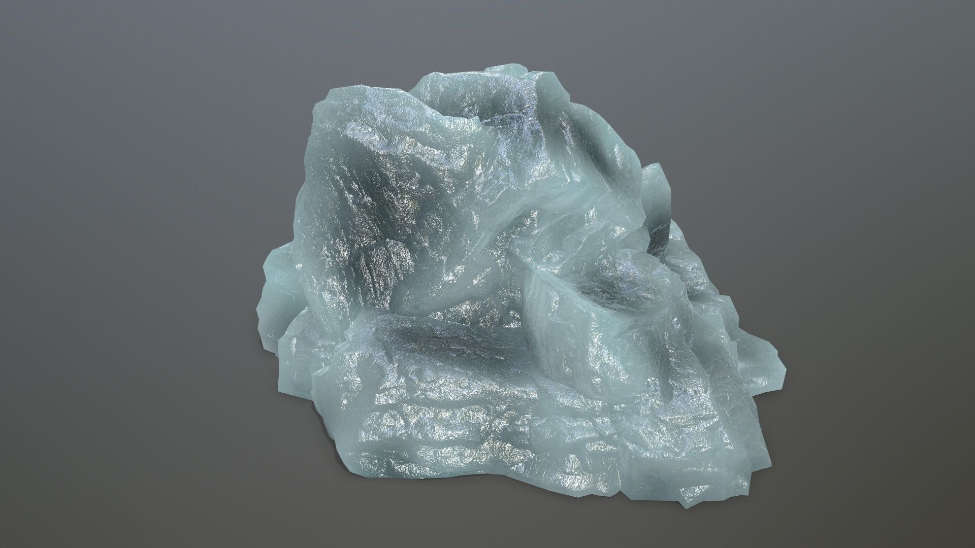 ice set rock in shape of cube Low-poly 3D model_2