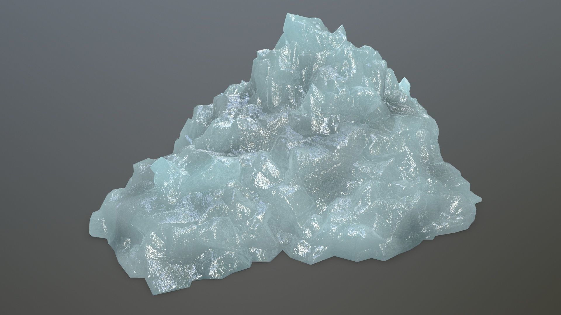 ice set rock in shape of cube Low-poly 3D model_28