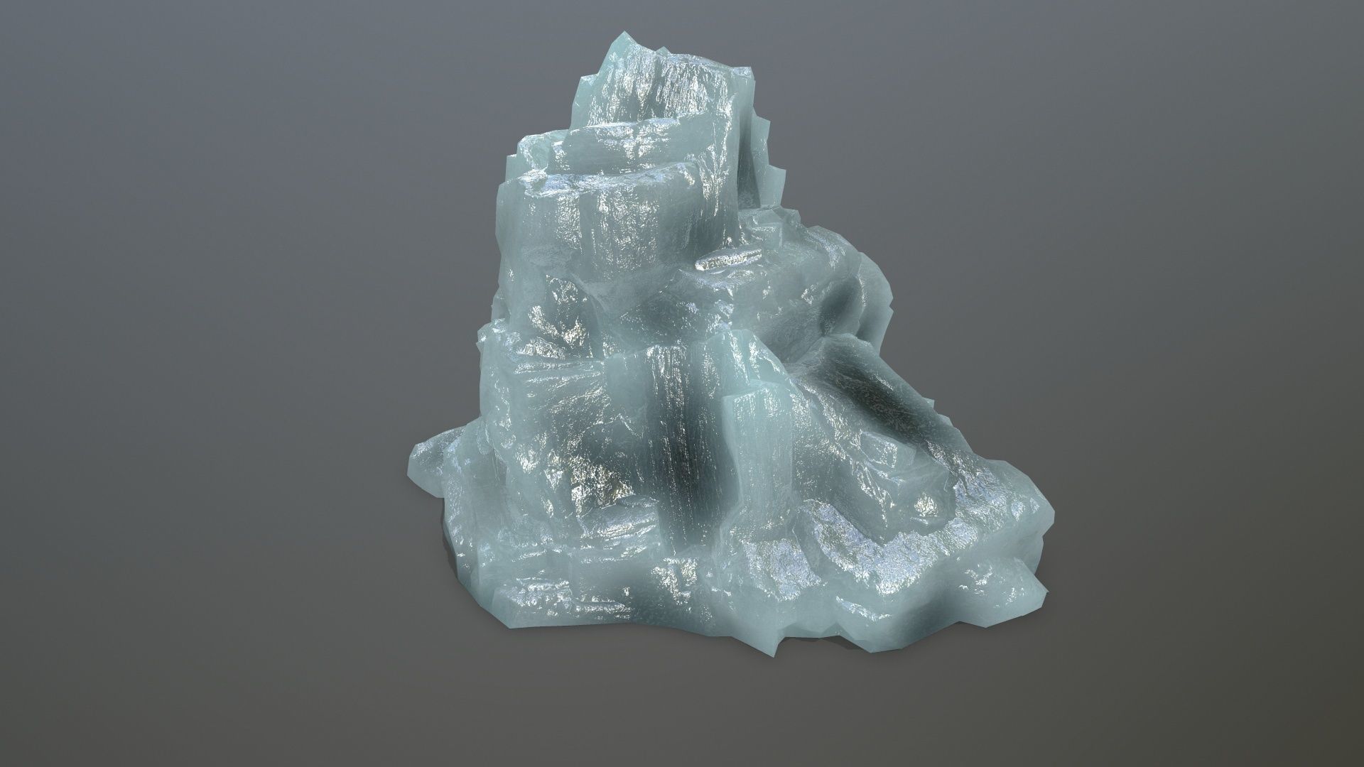 ice set rock in shape of cube Low-poly 3D model_21
