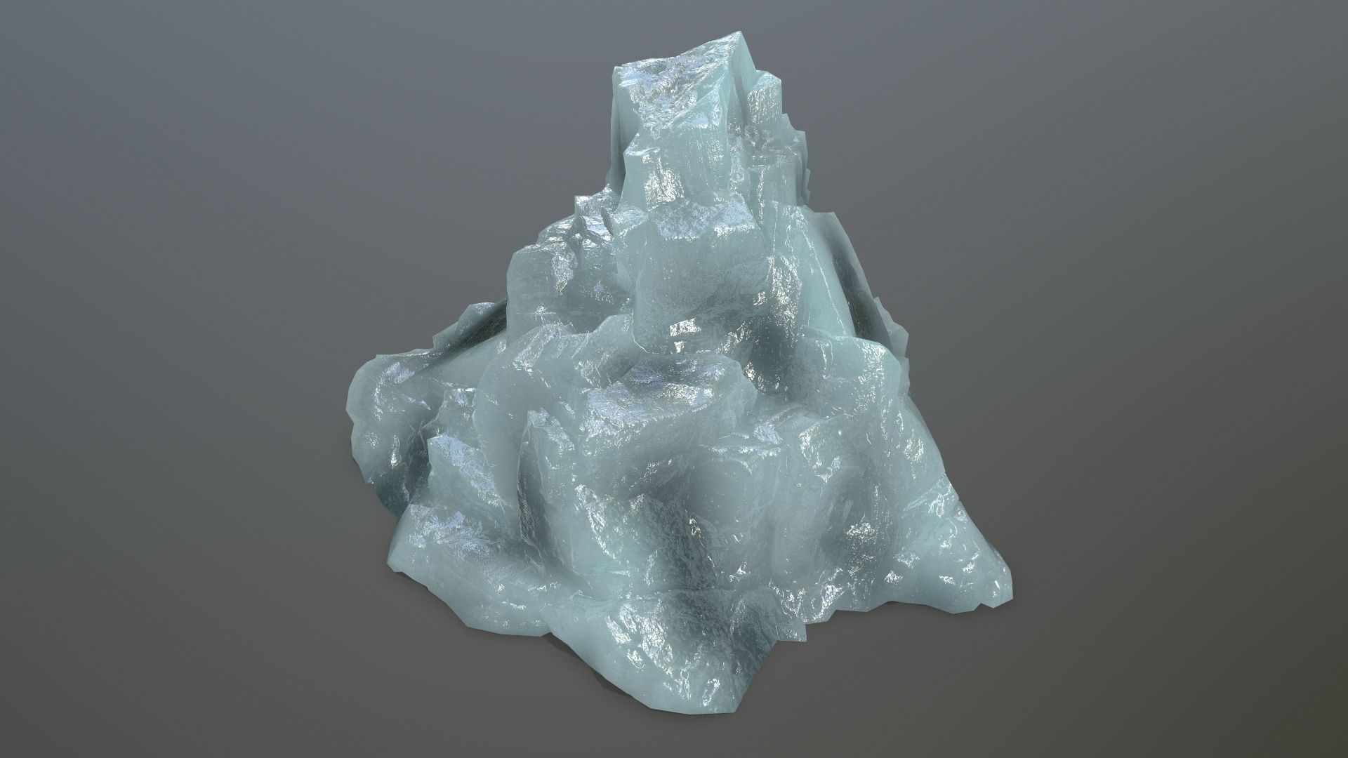 ice set rock in shape of cube Low-poly 3D model_19