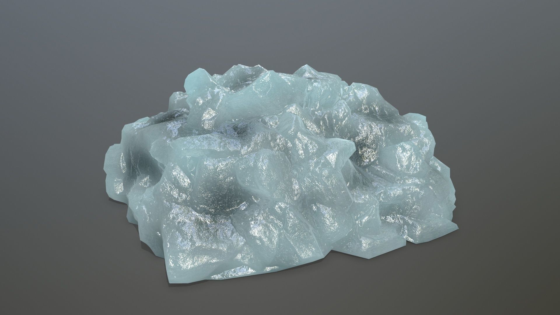 ice set rock in shape of cube Low-poly 3D model_16