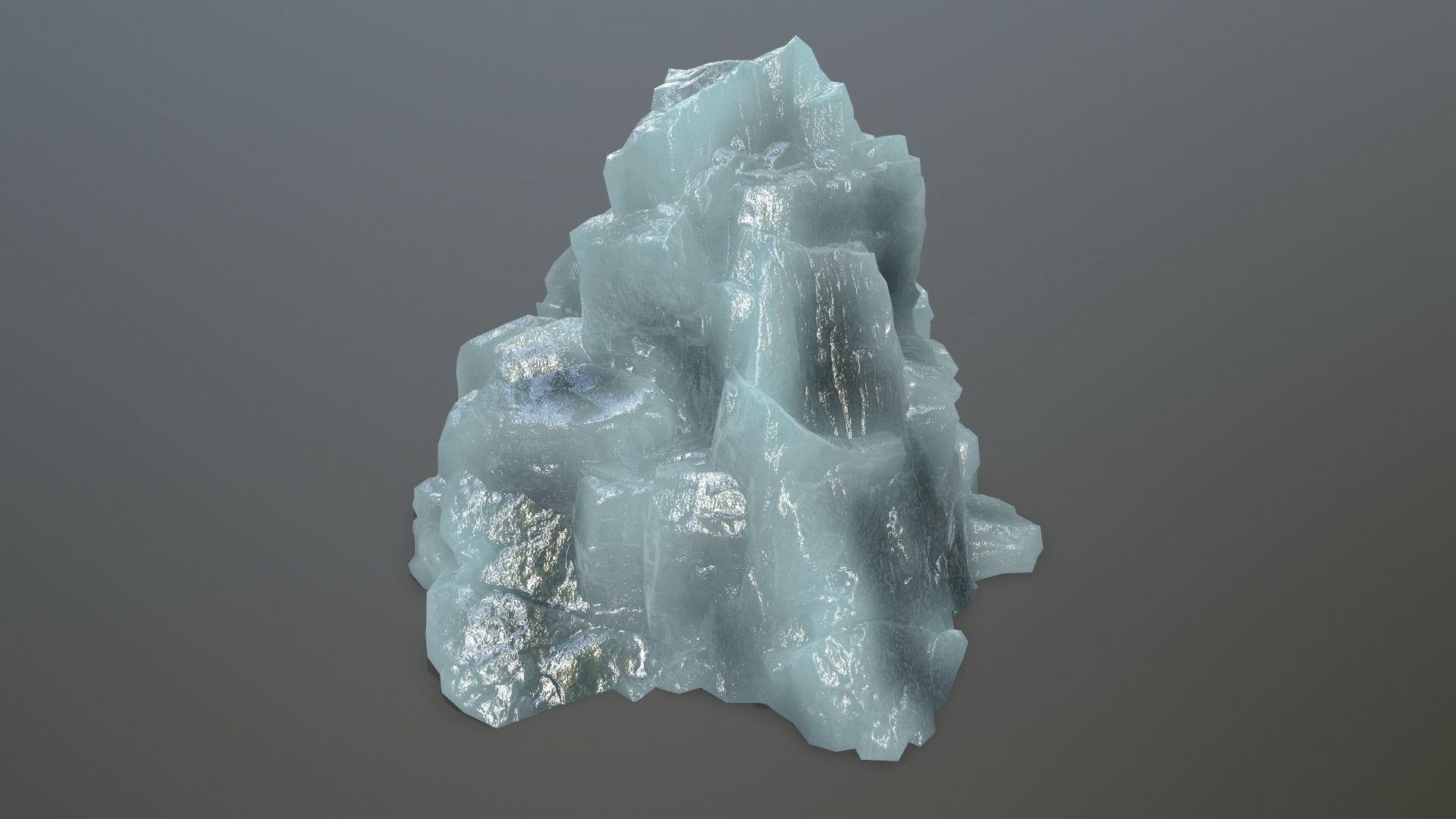 ice set rock in shape of cube Low-poly 3D model_23