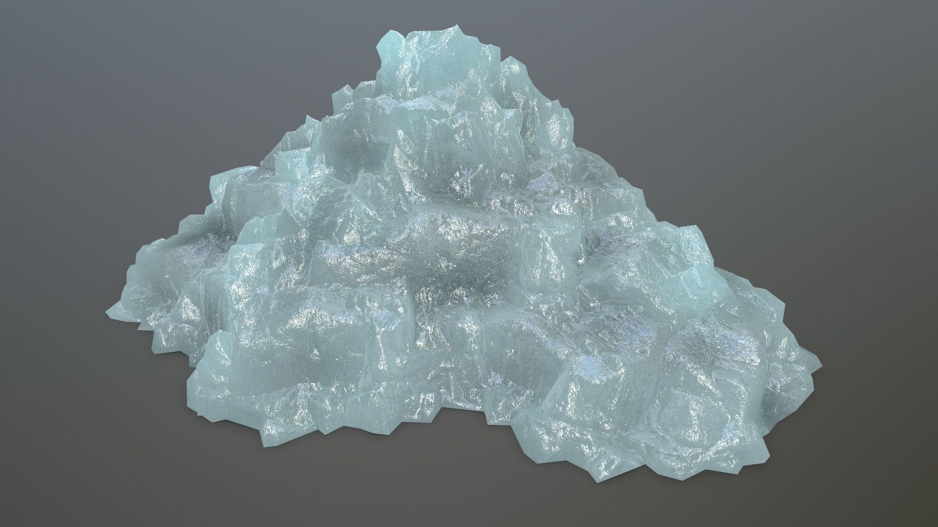 ice set rock in shape of cube Low-poly 3D model_26