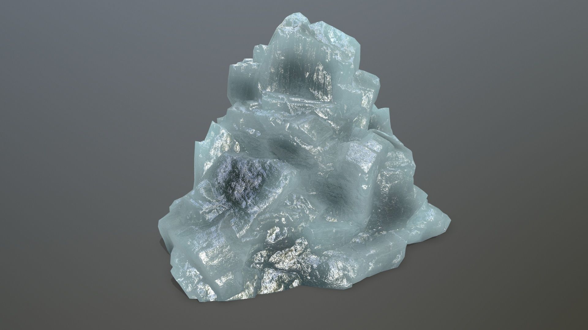 ice set rock in shape of cube Low-poly 3D model_20