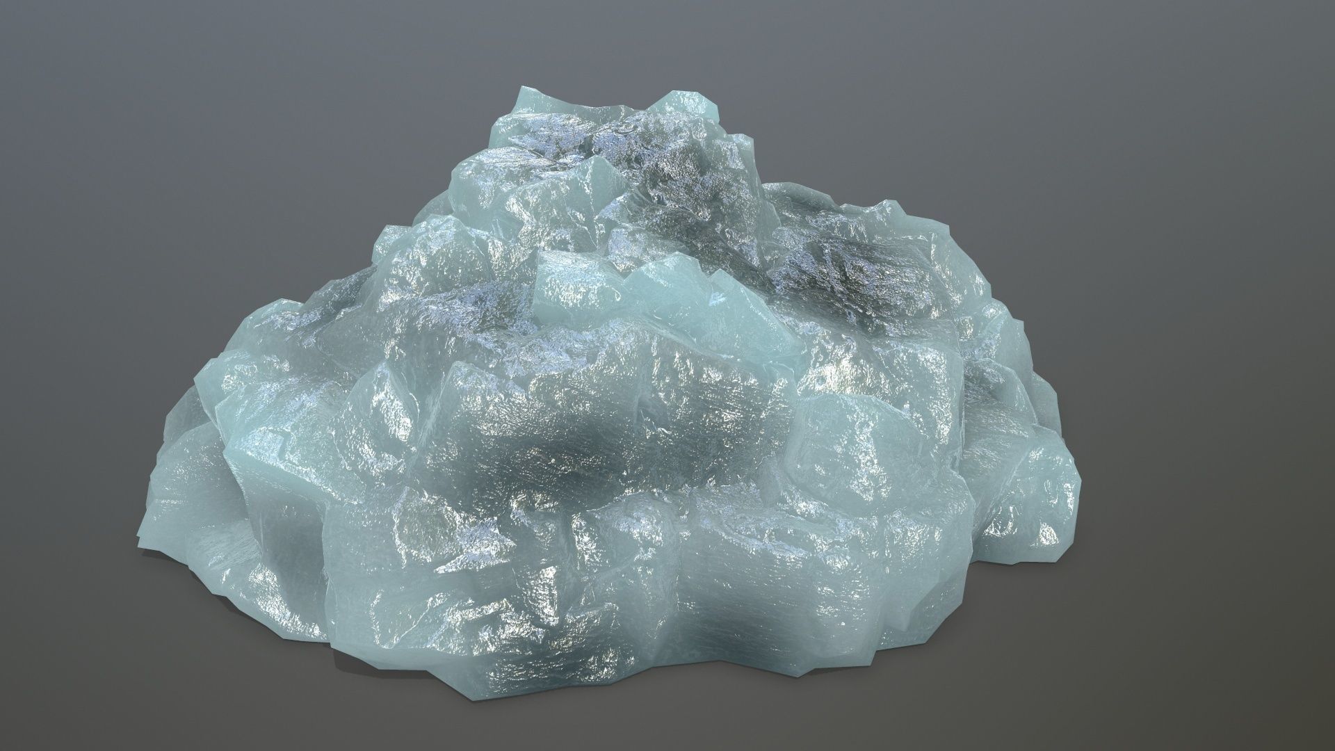 ice set rock in shape of cube Low-poly 3D model_18