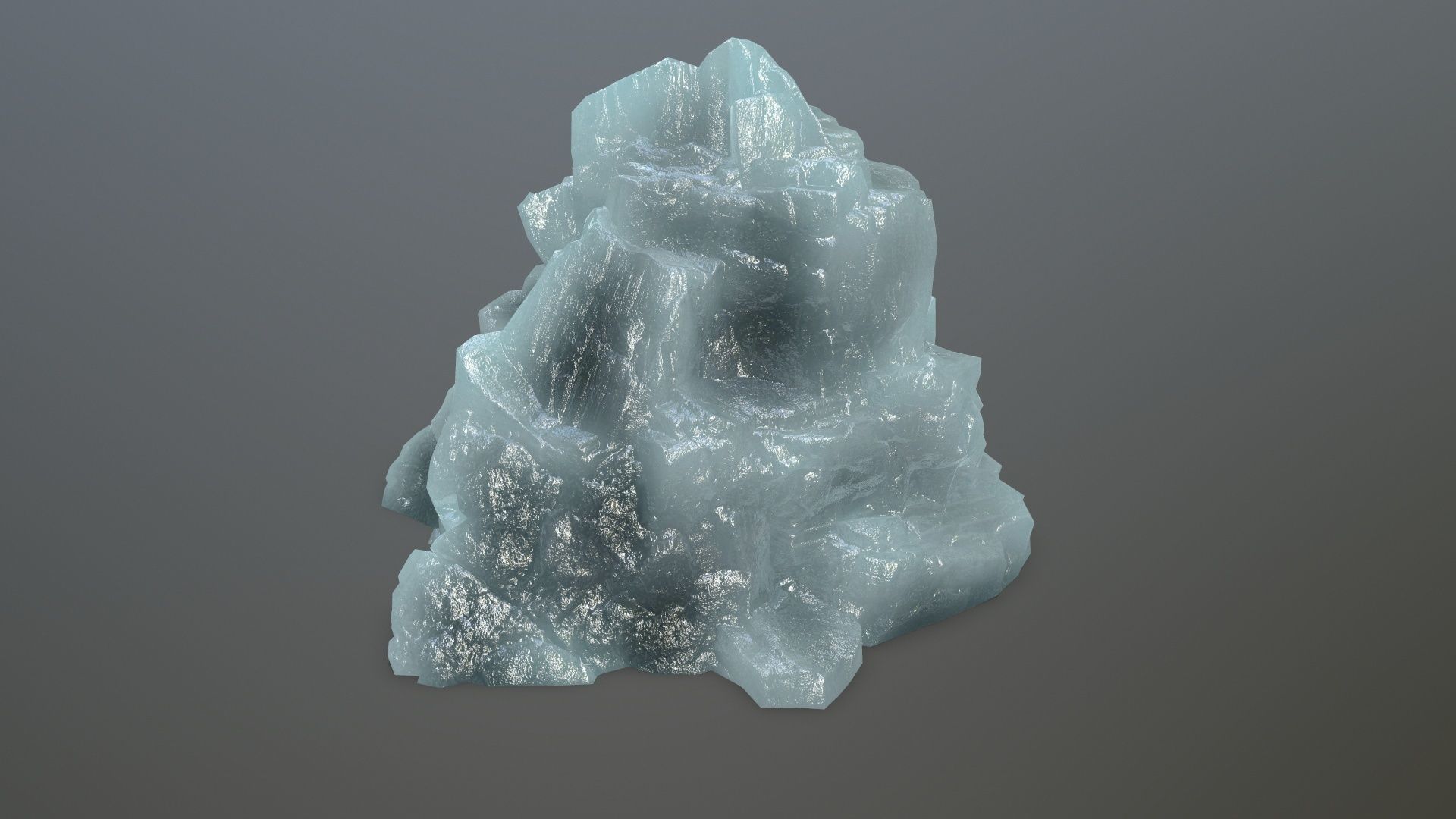 ice set rock in shape of cube Low-poly 3D model_22