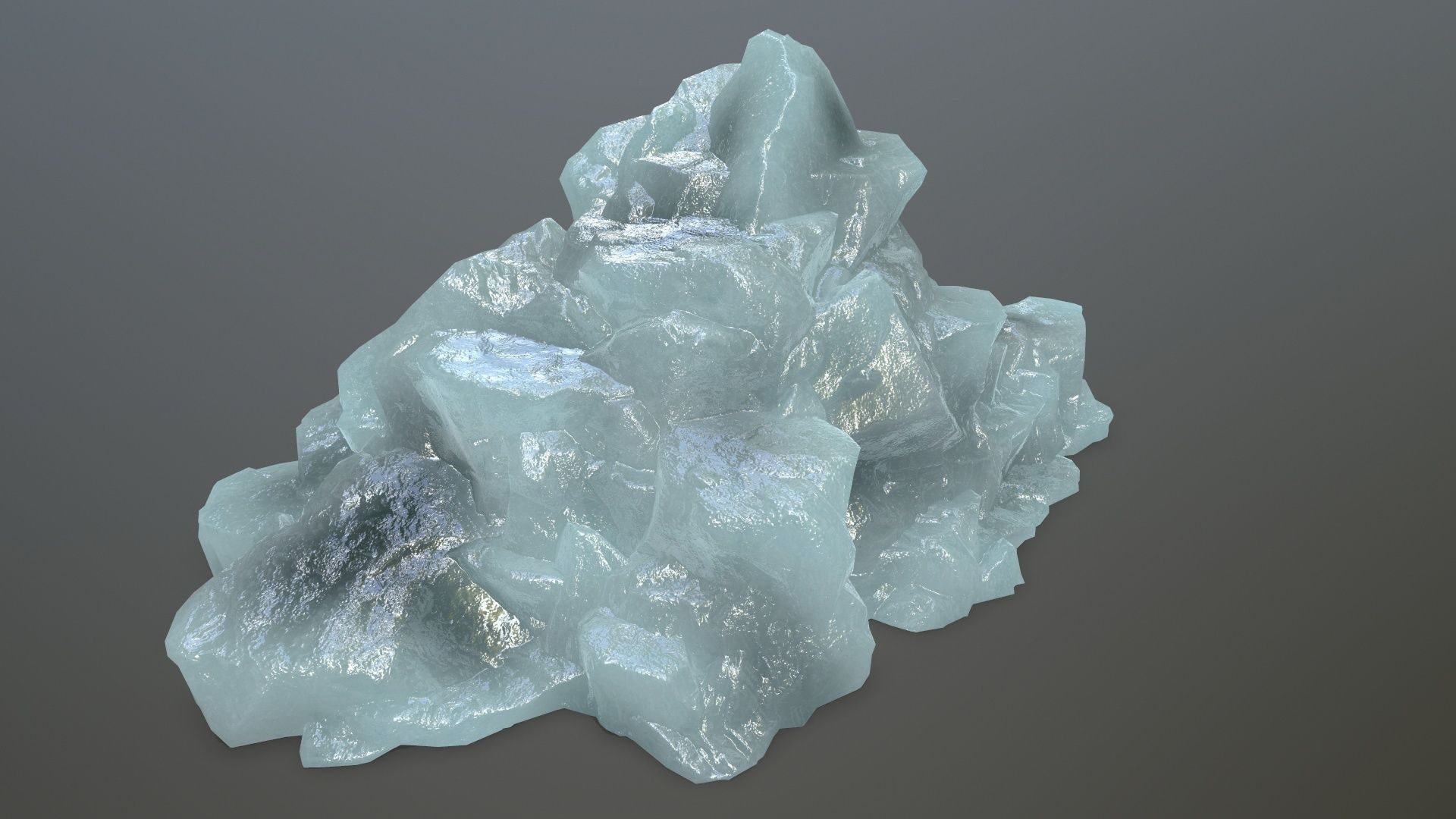 ice set rock in shape of cube Low-poly 3D model_13