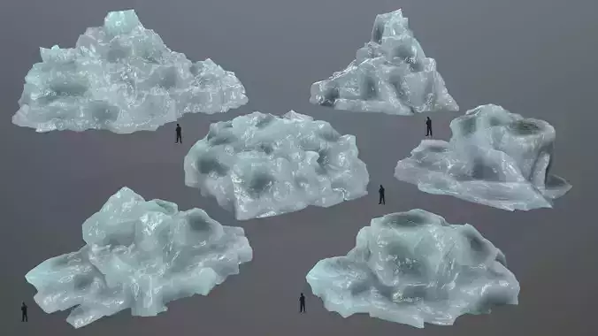 ice set rock in shape of cube