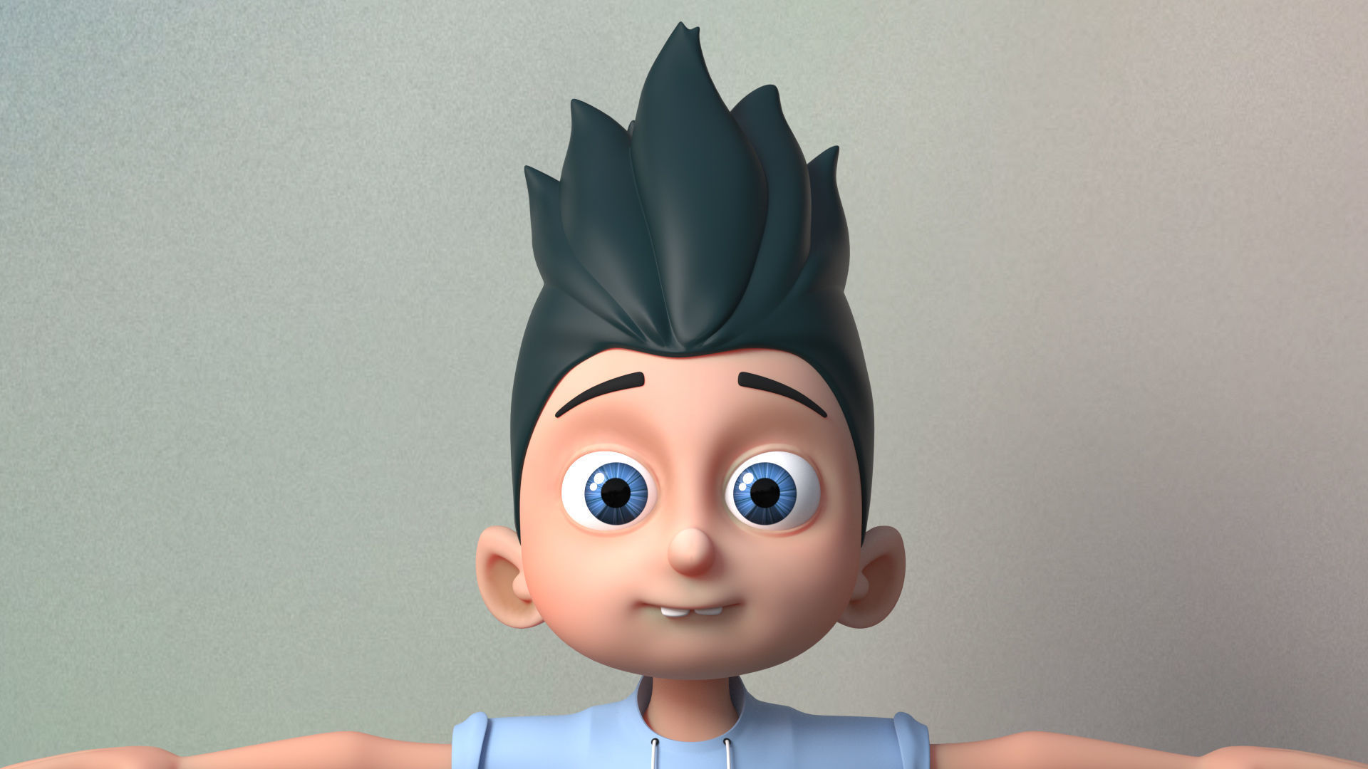 Cartoon boy 3D model_1
