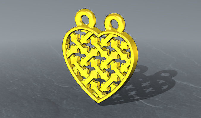 Variation of Heart shaped pendant necklace  Free 3D print model
