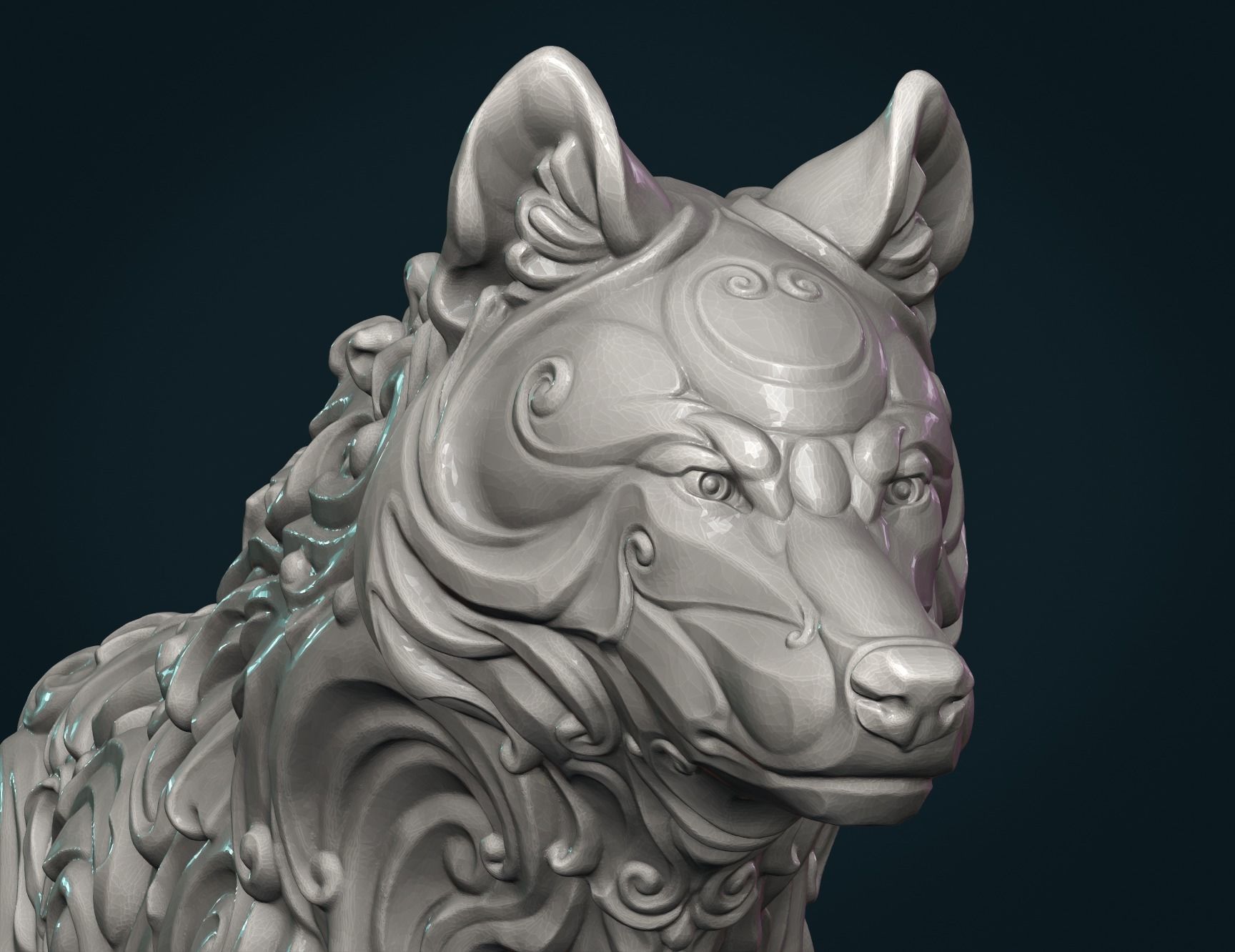 Wonderful Wolf 3D print model_12