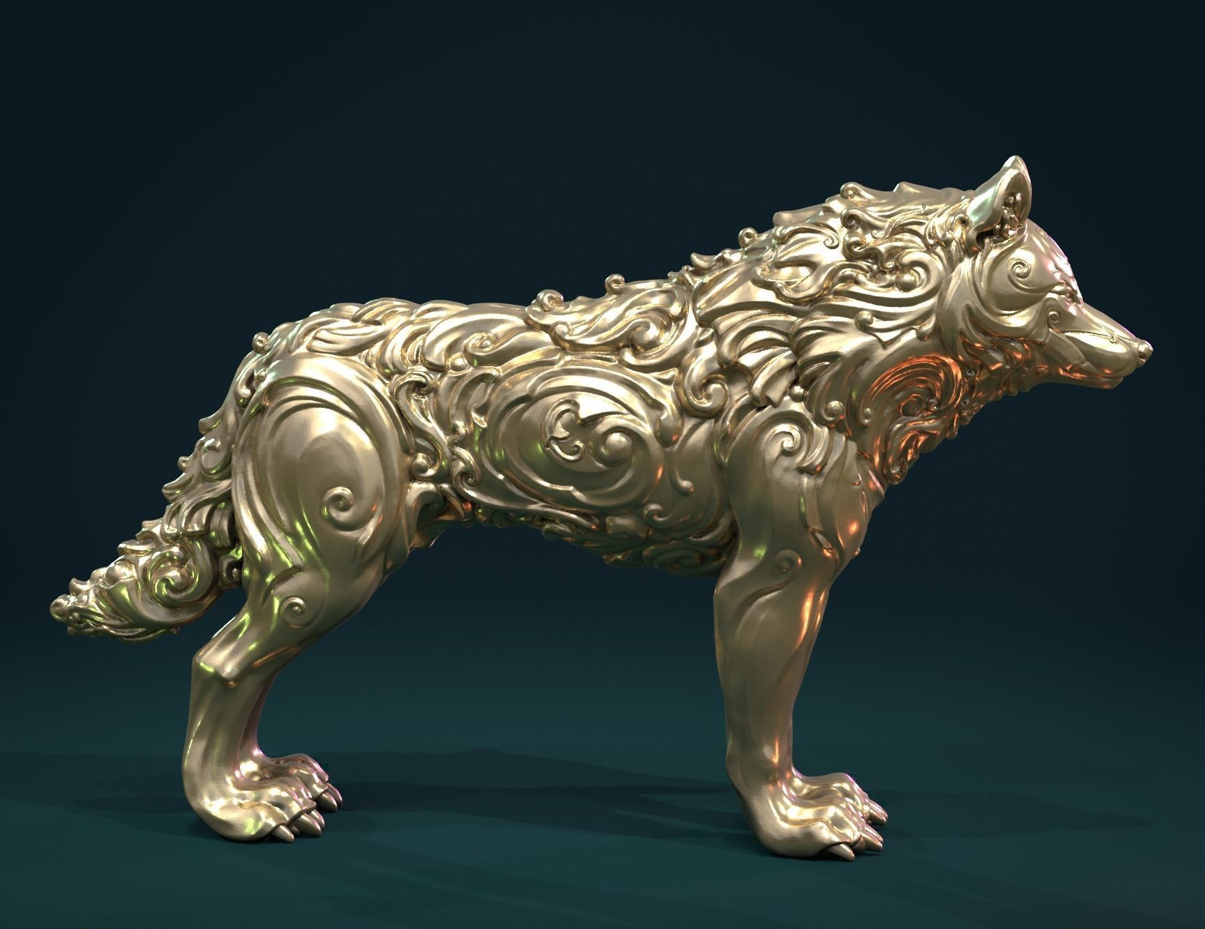 Wonderful Wolf 3D print model_4