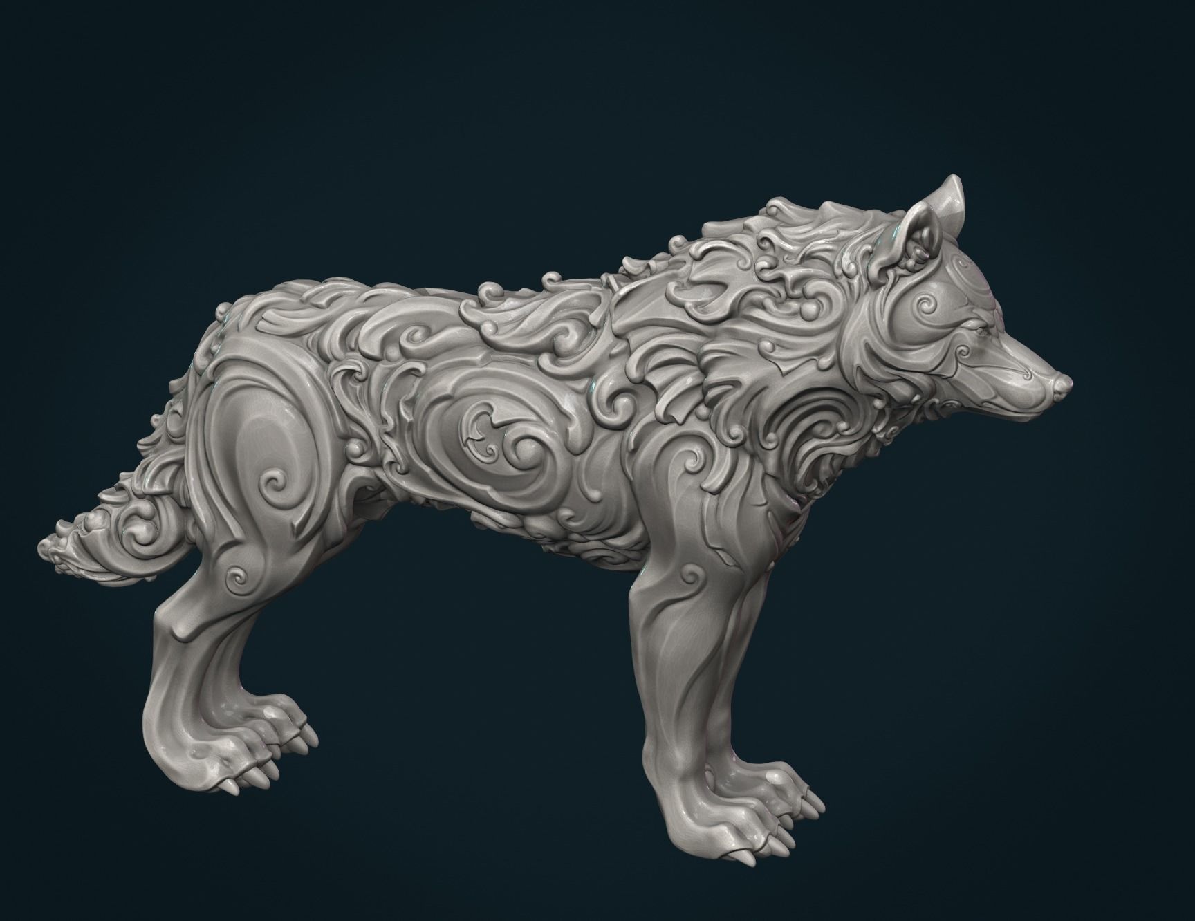 Wonderful Wolf 3D print model_8