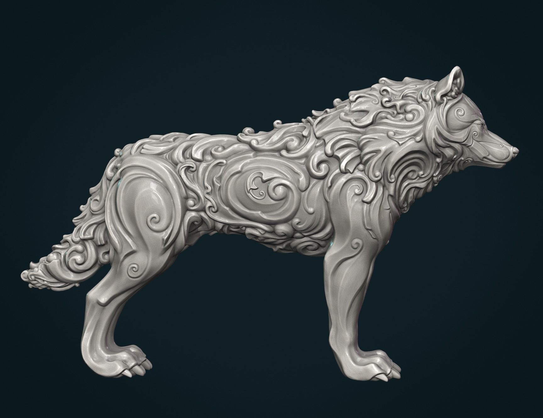 Wonderful Wolf 3D print model_7