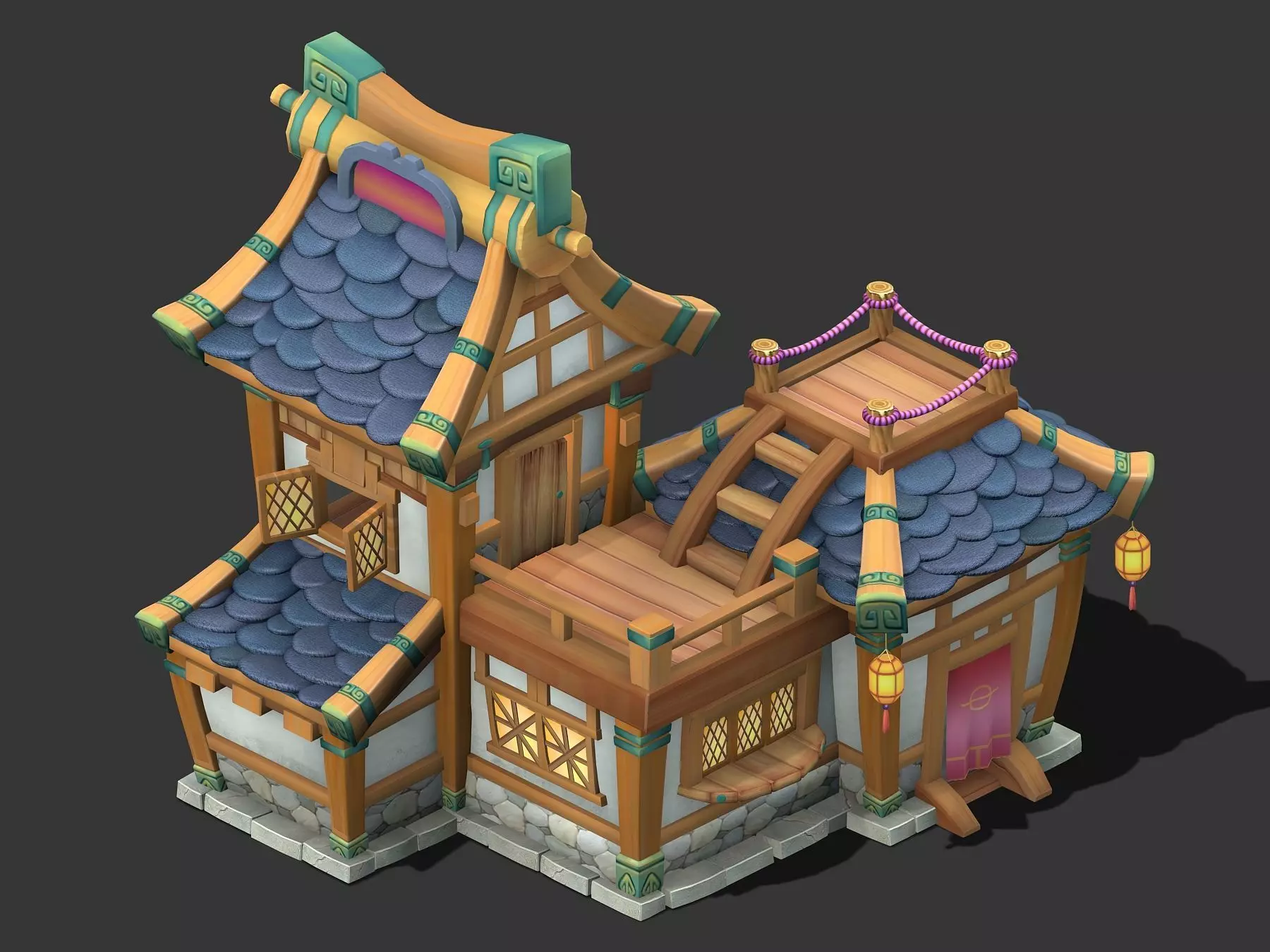 Cartoon World - House 002 3D model_0