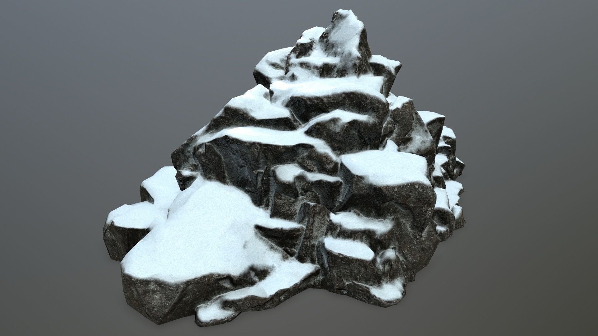snow rocks Low-poly 3D model_11