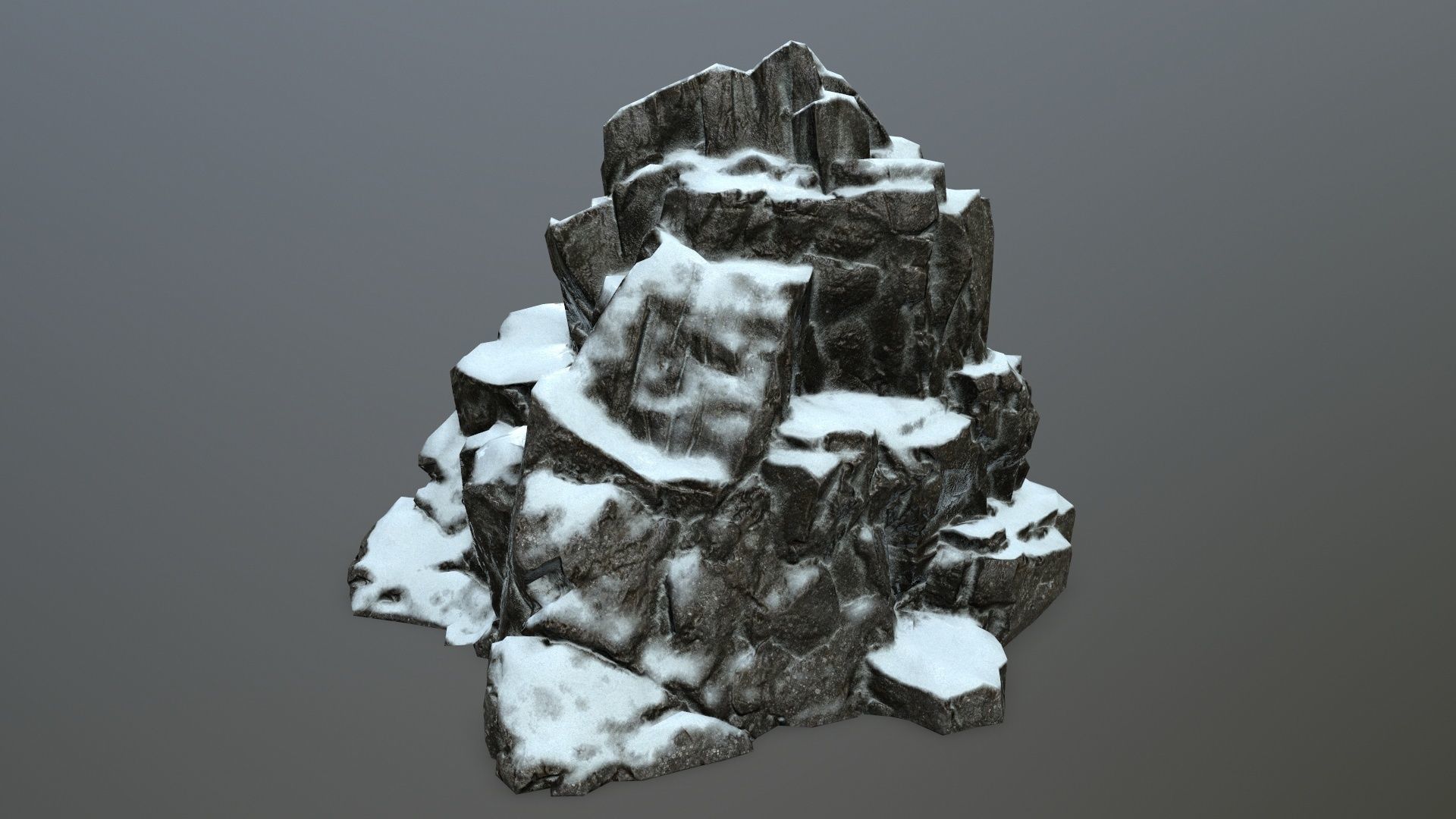 snow rocks Low-poly 3D model_18