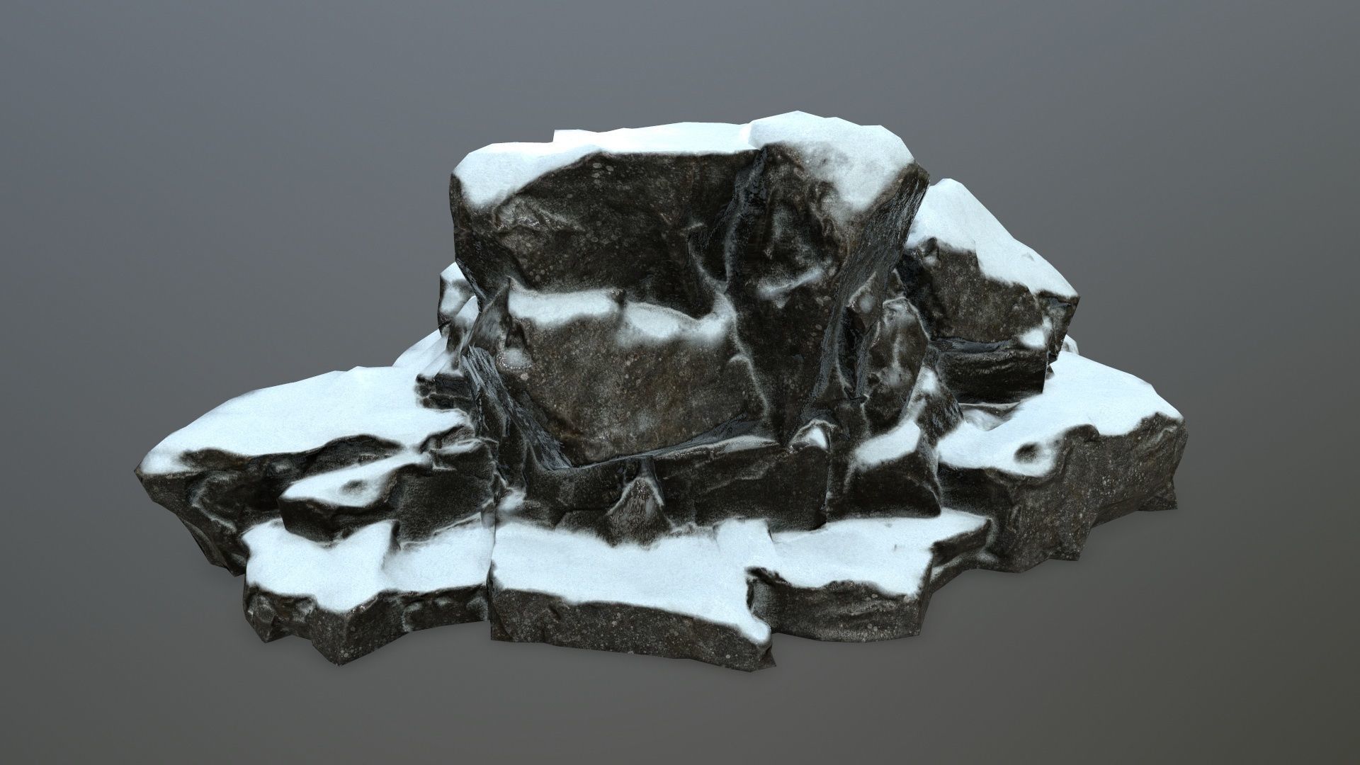 snow rocks Low-poly 3D model_5