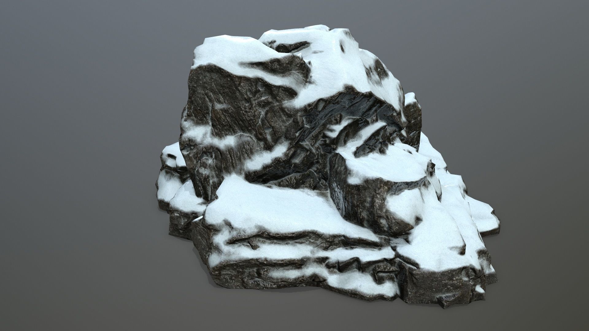 snow rocks Low-poly 3D model_2