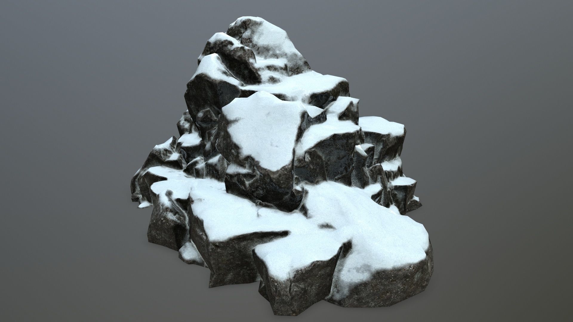 snow rocks Low-poly 3D model_16
