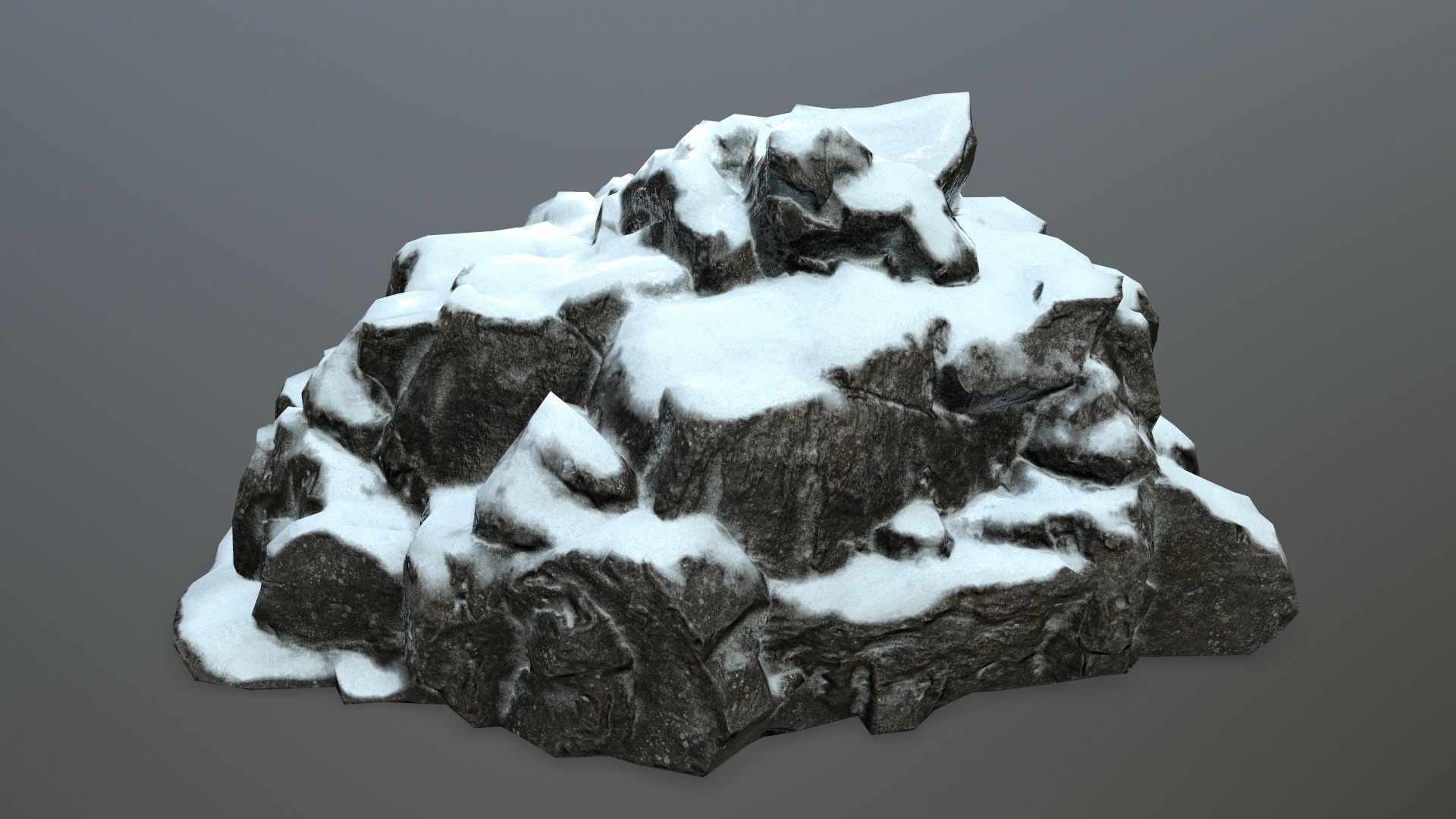 snow rocks Low-poly 3D model_23