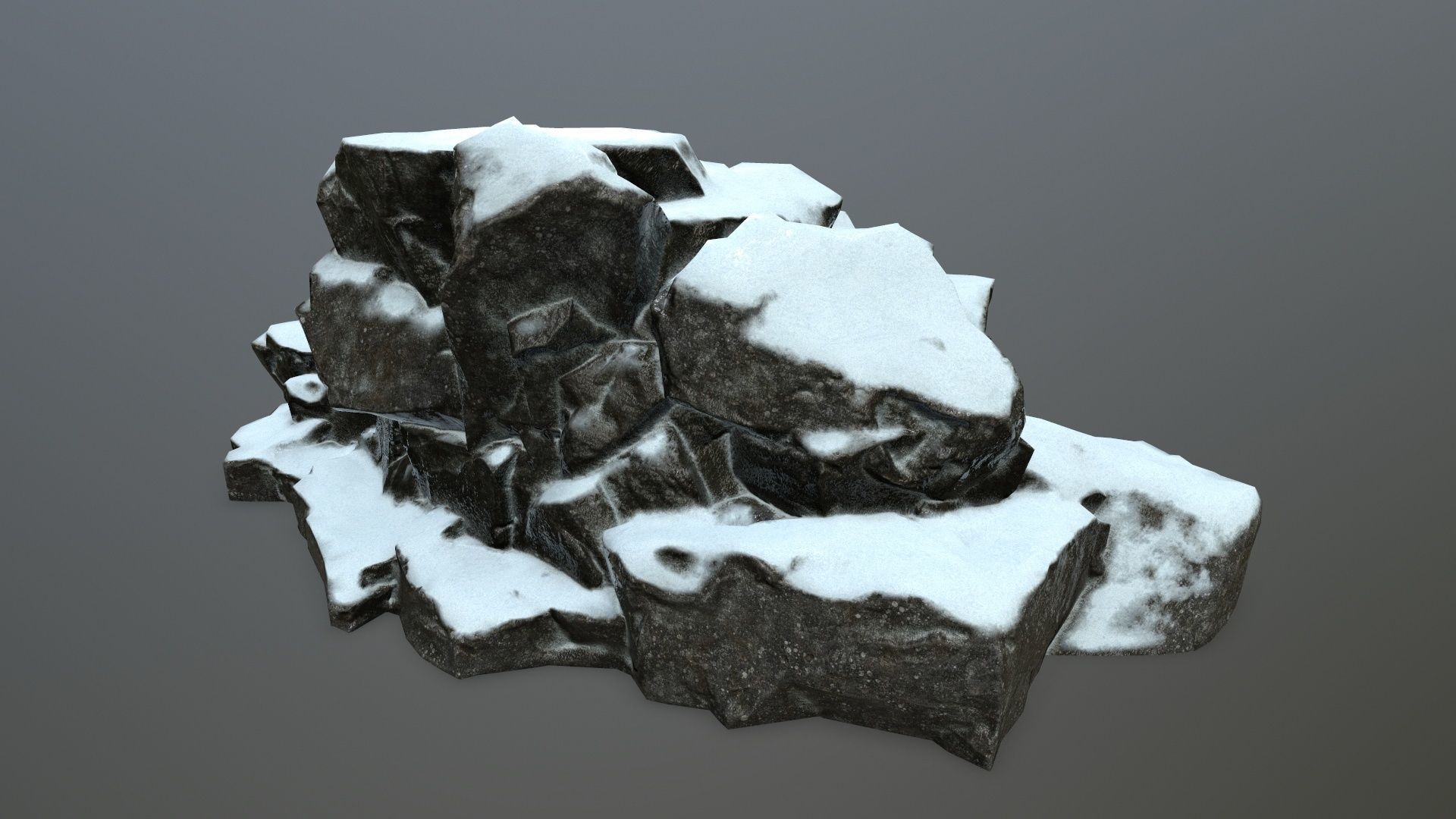 snow rocks Low-poly 3D model_29
