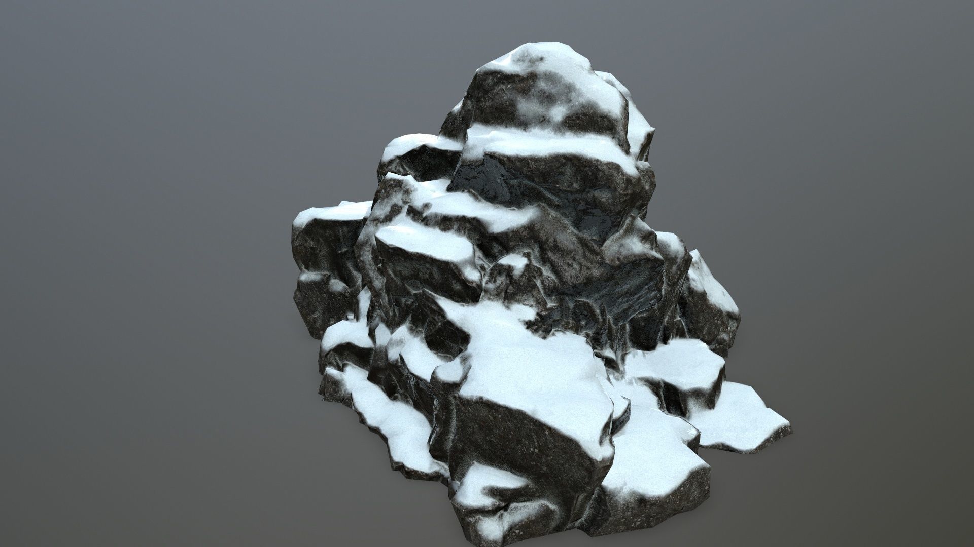 snow rocks Low-poly 3D model_10