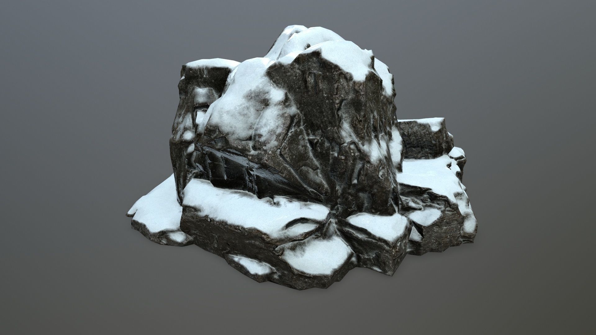 snow rocks Low-poly 3D model_3