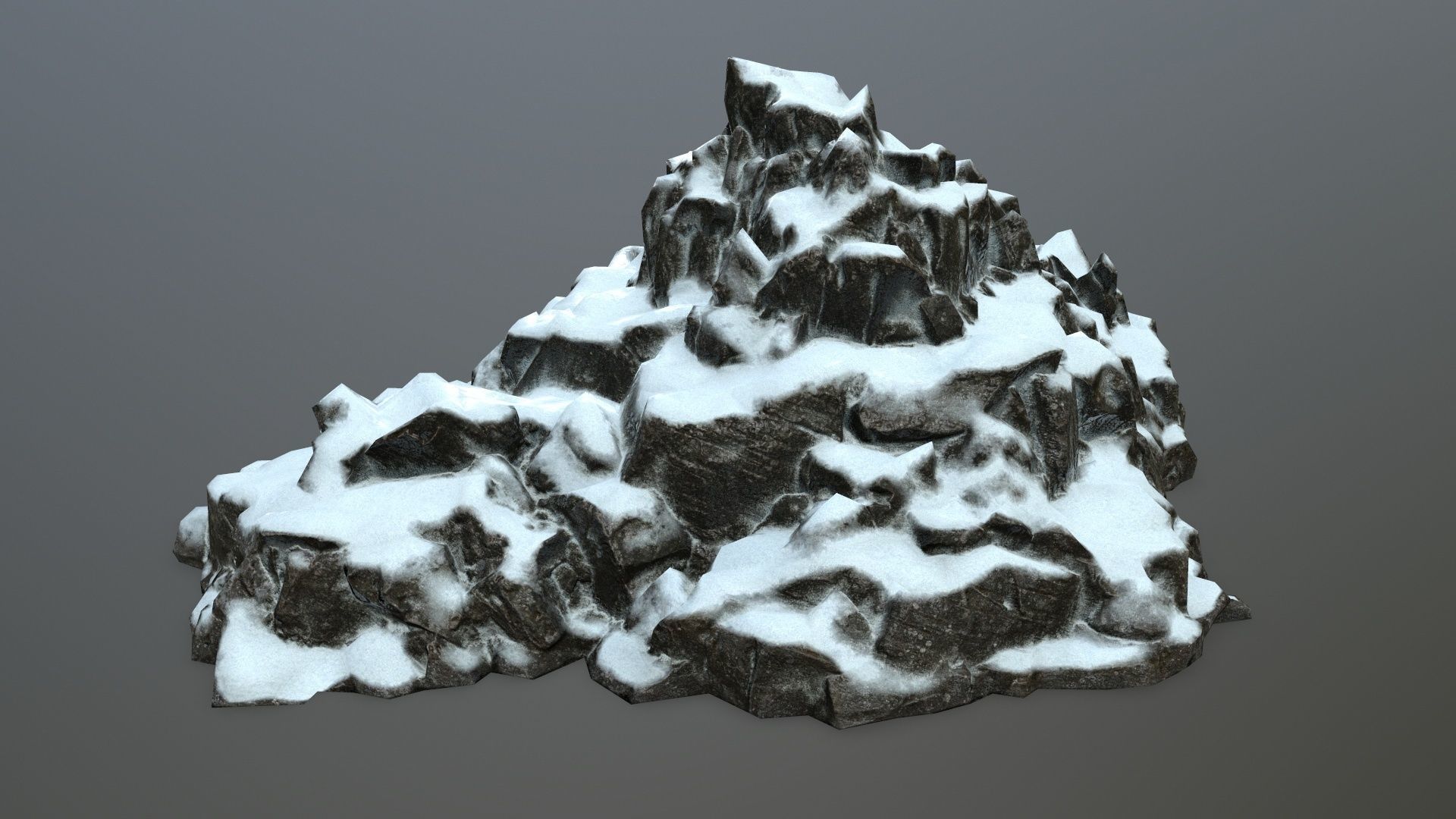snow rocks Low-poly 3D model_24
