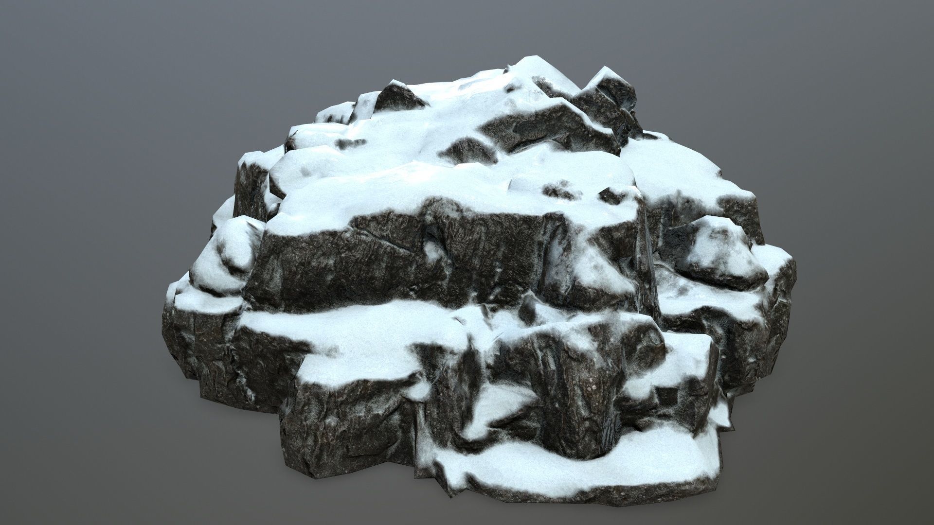 snow rocks Low-poly 3D model_26