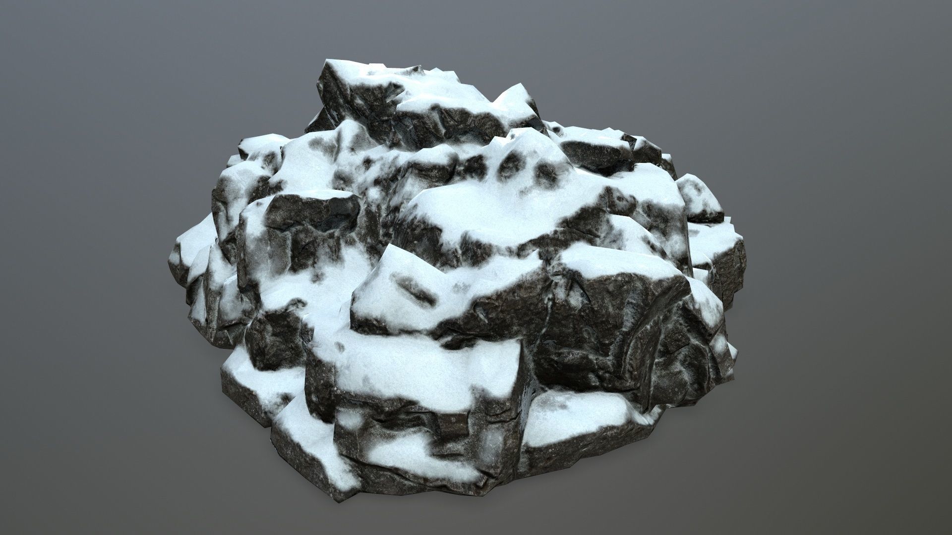 snow rocks Low-poly 3D model_21