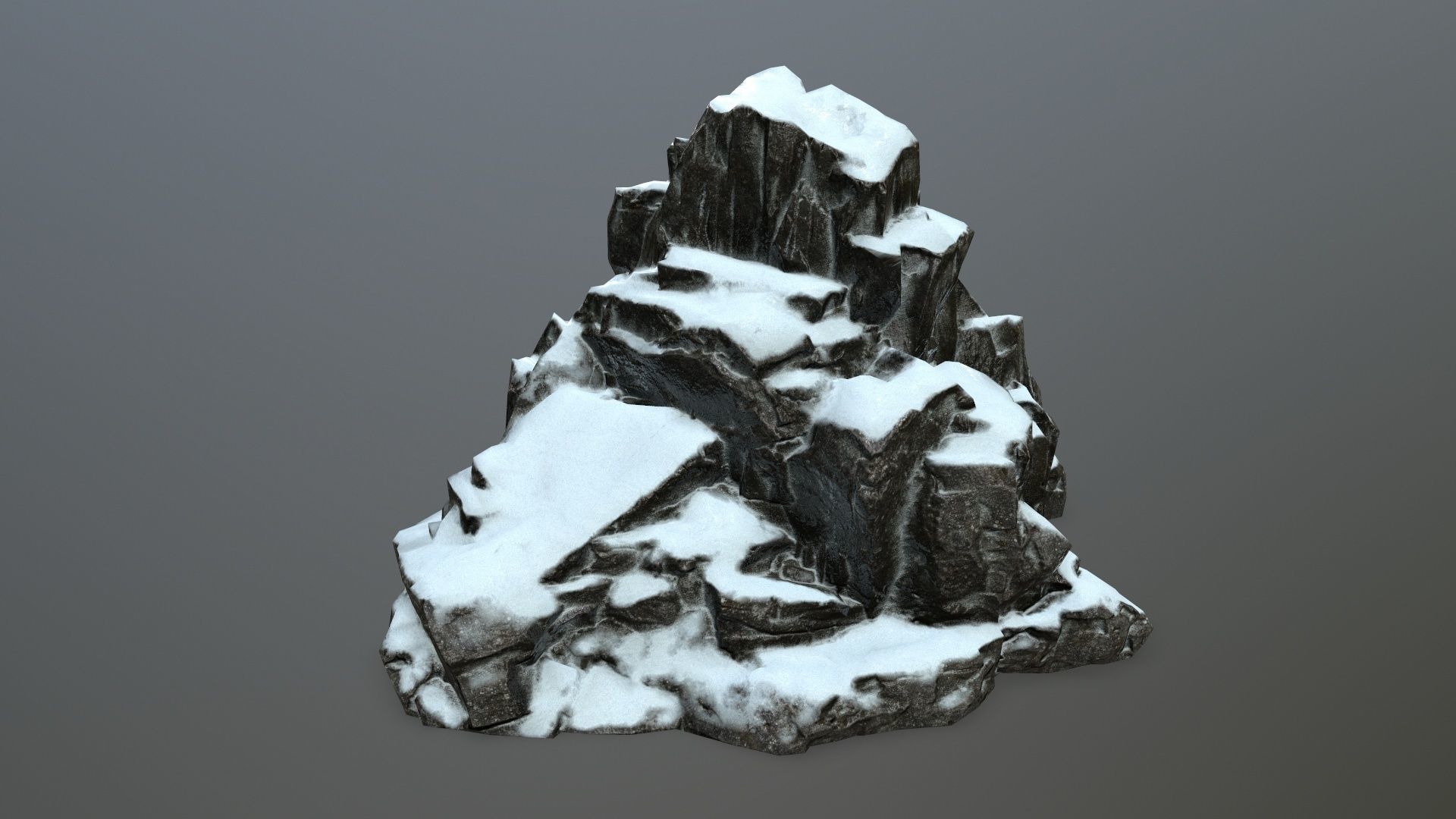 snow rocks Low-poly 3D model_15