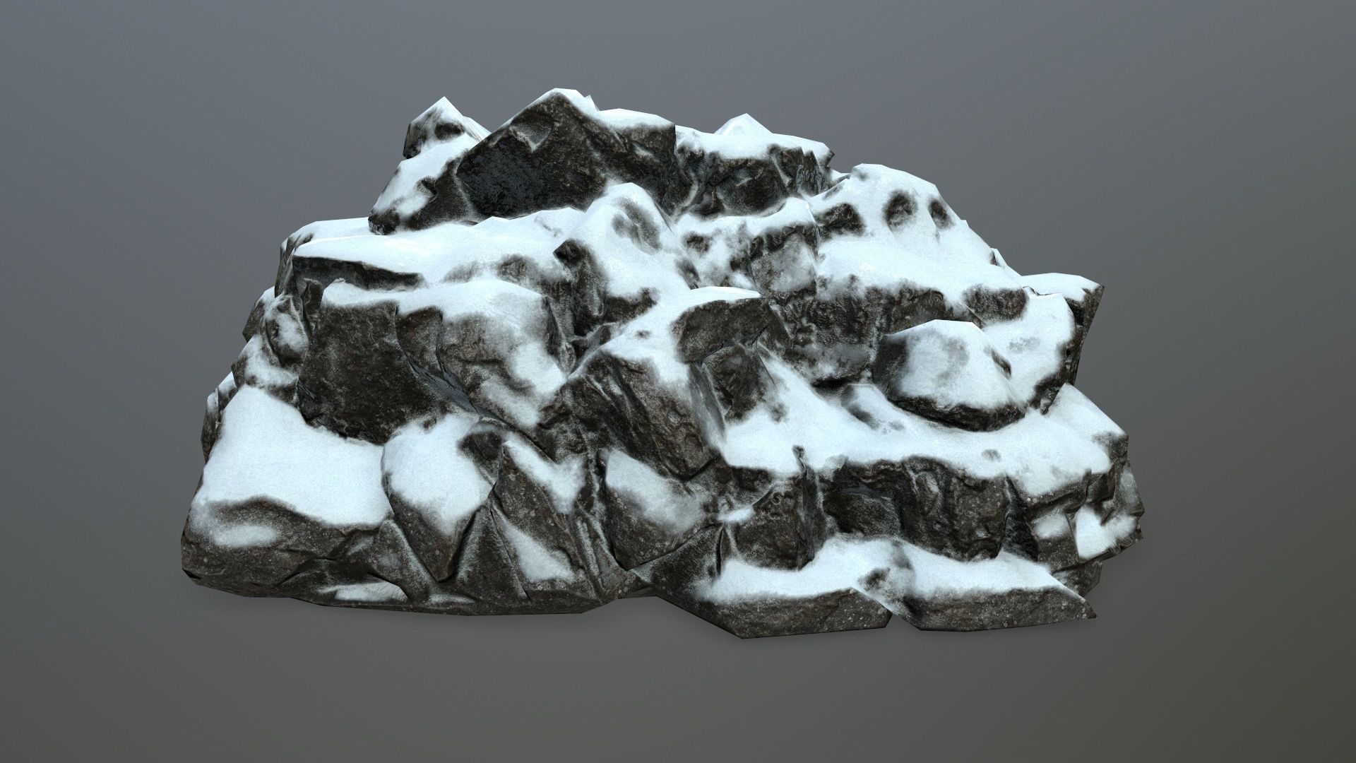 snow rocks Low-poly 3D model_25
