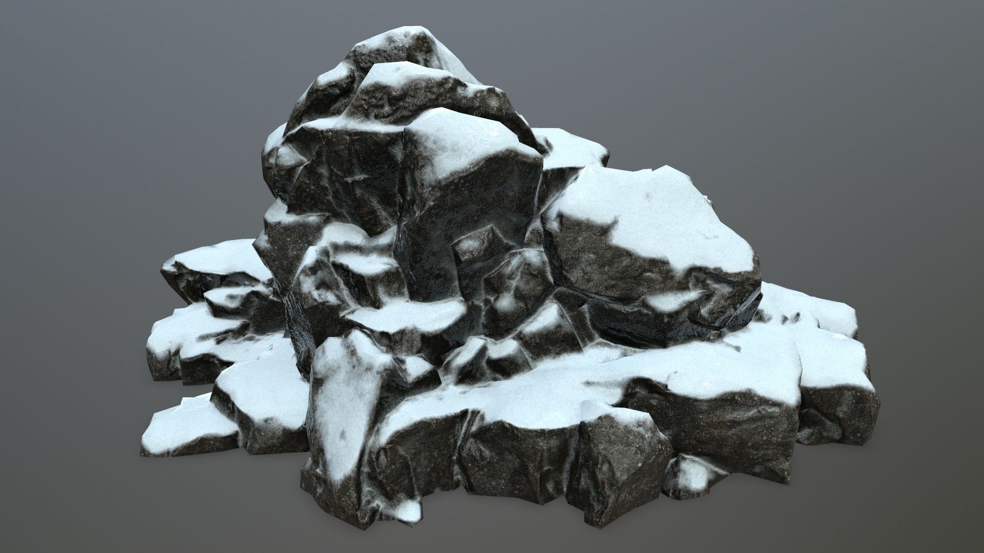 snow rocks Low-poly 3D model_22