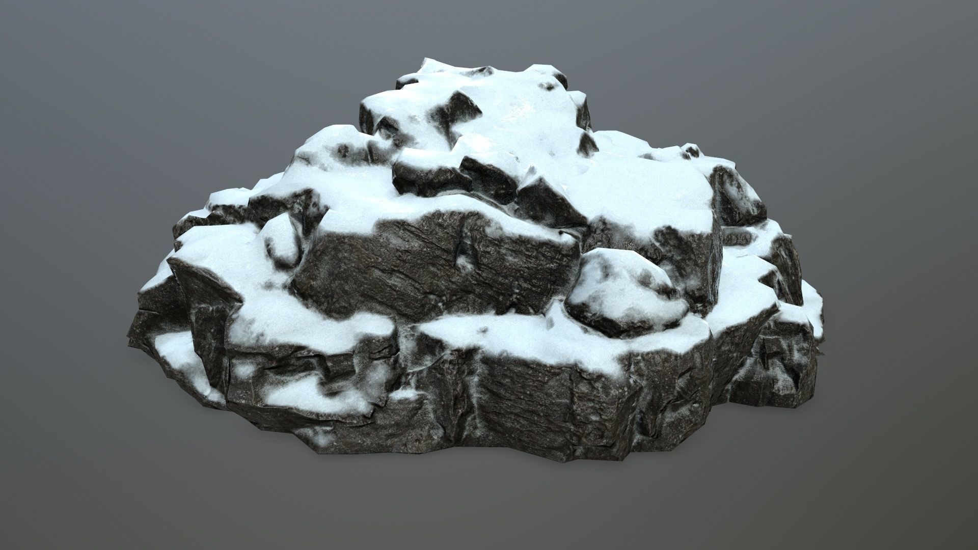 snow rocks Low-poly 3D model_20